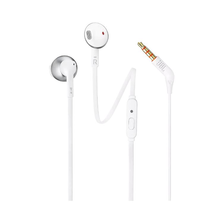 JBL Tune 205 | Écouteurs filaire intra-auriculaires - JBL Pure Bass - Microphone - Chrome-SONXPLUS Rivière-du-Loup
