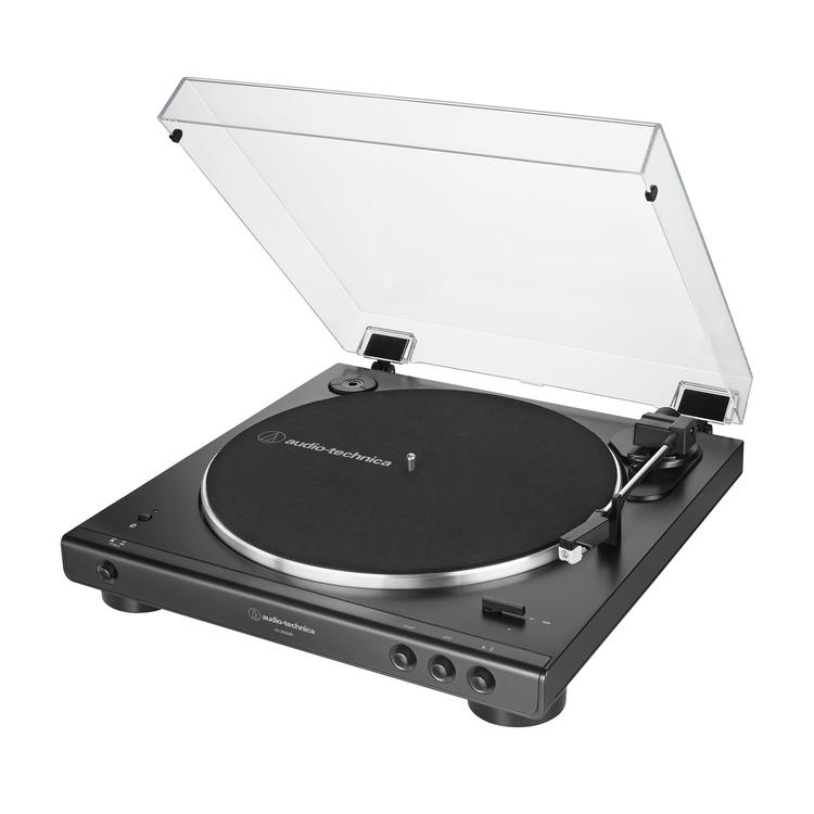 Audio-Technica AT-LP60XBTBK | Table tournante Stéréo - Sans fil - Bluetooth - Entraînement par courroie - Entièrement automatique - Noir-SONXPLUS Rivière-du-Loup