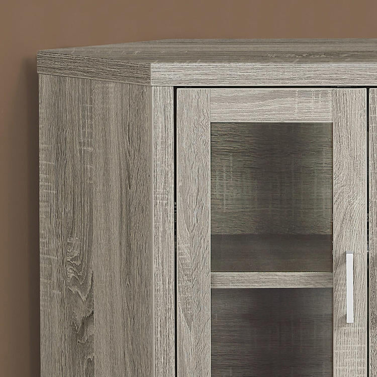 Monarch Specialties I 2701 | Meuble TV - 42" - En coin - Portes vitrés - Taupe Foncé-SONXPLUS Rivière-du-Loup