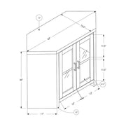 Monarch Specialties I 2701 | Meuble TV - 42" - En coin - Portes vitrés - Taupe Foncé-SONXPLUS Rivière-du-Loup