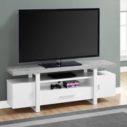 Monarch Specialties I 2725 | Meuble TV - 60" - Dessus en simili-ciment - Blanc-SONXPLUS Rivière-du-Loup