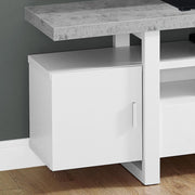 Monarch Specialties I 2725 | Meuble TV - 60" - Dessus en simili-ciment - Blanc-SONXPLUS Rivière-du-Loup