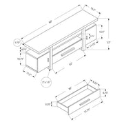 Monarch Specialties I 2725 | Meuble TV - 60" - Dessus en simili-ciment - Blanc-SONXPLUS Rivière-du-Loup