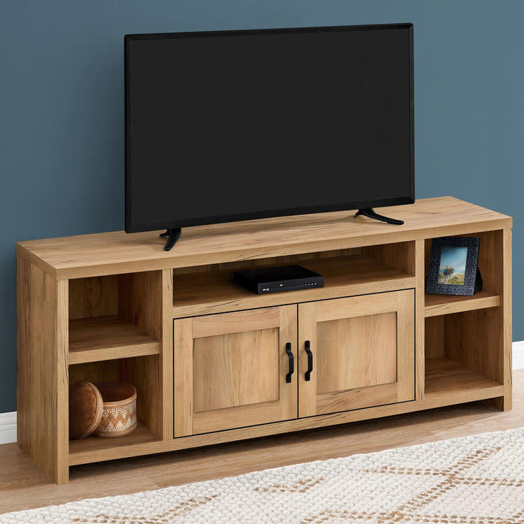 Monarch Specialties I 2744 | Meuble TV - 60" - Imitation bois - Pin d'or-Rivière-du-Loup