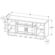 Monarch Specialties I 2744 | Meuble TV - 60" - Imitation bois - Pin d'or-Rivière-du-Loup