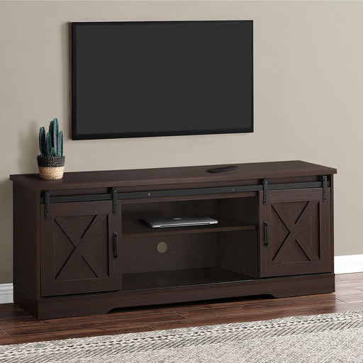 Monarch Specialties I 2745 | Meuble TV - 60" - 2 Portes coulissantes - Expresso-Rivière-du-Loup