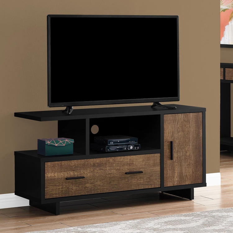 Monarch Specialties I 2803 | Meuble TV - 48" - Avec rangement - Imitation bois - Brun/Noir-Rivière-du-Loup