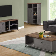 Monarch Specialties I 2830 | Meuble TV - 48" - Imitation bois - Brun moyen - Imitation de béton gris-Rivière-du-Loup