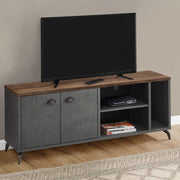 Monarch Specialties I 2831 | Meuble TV - 60" - Imitation bois - Brun moyen - Imitation de béton gris-SONXPLUS Rivière-du-Loup
