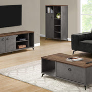 Monarch Specialties I 2831 | Meuble TV - 60" - Imitation bois - Brun moyen - Imitation de béton gris-Rivière-du-Loup