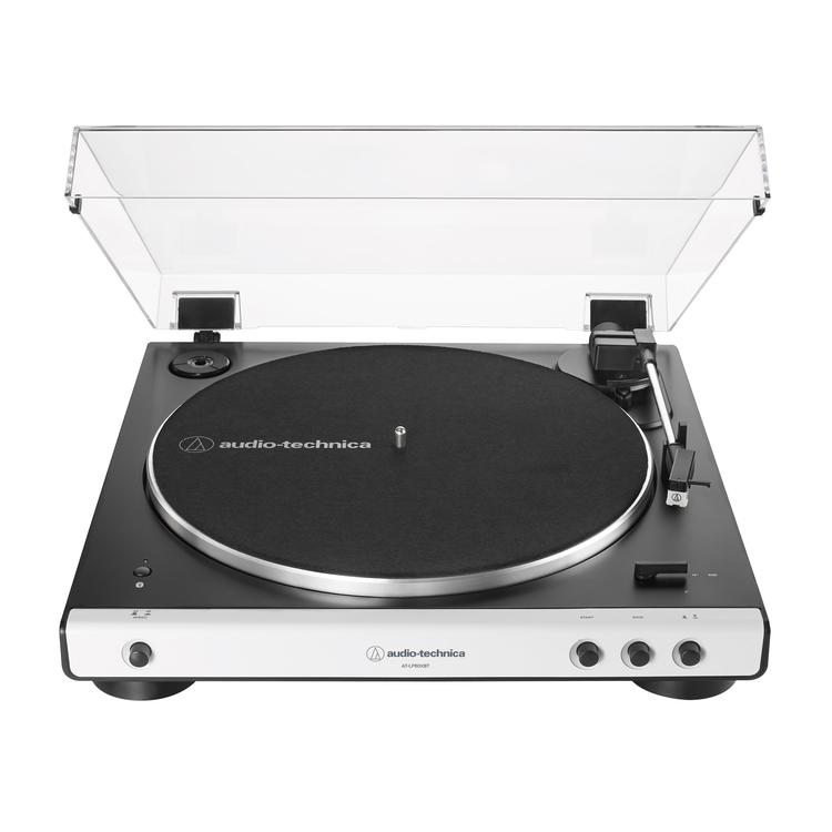 Audio-Technica AT-LP60XBT | Table tournante Stéréo - Sans fil - Bluetooth - Entraînement par courroie - Entièrement automatique - Blanc-SONXPLUS Rivière-du-Loup