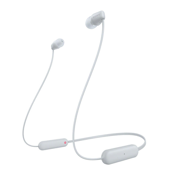 Sony WI-C100 | Écouteurs intra-auriculaires - Sans fil - Bluetooth - Autour du cou - Microphone - IPX4 - Blanc-SONXPLUS Rivière-du-Loup