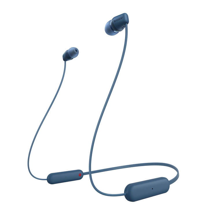 Sony WI-C100 | Écouteurs intra-auriculaires - Sans fil - Bluetooth - Autour du cou - Microphone - IPX4 - Bleu-SONXPLUS Rivière-du-Loup