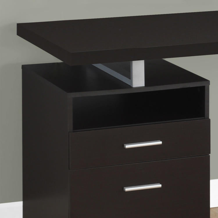 Monarch Specialties I 7143 | Meuble d'ordinateur - 60" - Métal argent - Espresso-Rivière-du-Loup