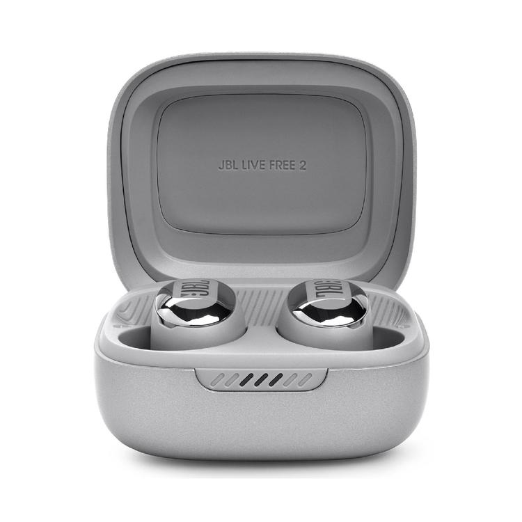 JBL Live Free 2 | Écouteurs intra-auriculaires - 100% Sans fil - Bluetooth - Smart Ambient - Microphones - Argent-SONXPLUS Rivière-du-Loup