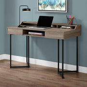 Monarch Specialties I 7360 | Meuble d'ordinateur - 48" - Avec tiroirs - Métal noir - Taupe foncé-SONXPLUS Rivière-du-Loup