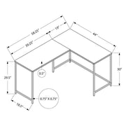 Monarch Specialties I 7391 | Meuble d'ordinateur - 58" - En coin - Conception en L - Métal noir - Immitation bois brun-Rivière-du-Loup