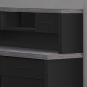 Monarch Specialties I 7430 | Meuble d'ordinateur - En coin - Conception en L - Orientation gauche ou droite - Avec tiroirs - Dessus gris - Noir-SONXPLUS Rivière-du-Loup