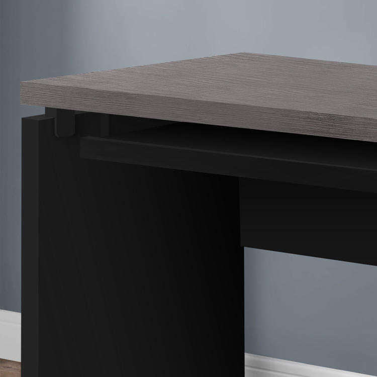 Monarch Specialties I 7439 | Meuble d'ordinateur - Compact - Grand plateau de clavier - Dessus gris - Noir-Rivière-du-Loup