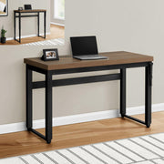 Monarch Specialties I 7675 | Meuble d'ordinateur - 48" - Hauteur ajustable - Style contemporain - Base en métal noir - Imitation bois noyer-SONXPLUS Rivière-du-Loup