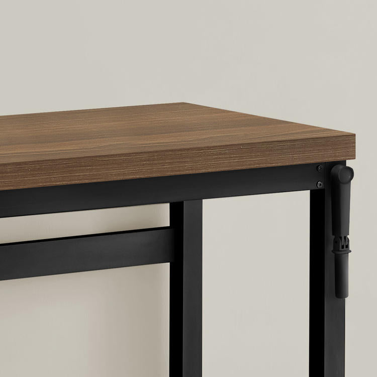 Monarch Specialties I 7675 | Meuble d'ordinateur - 48" - Hauteur ajustable - Style contemporain - Base en métal noir - Imitation bois noyer-SONXPLUS Rivière-du-Loup