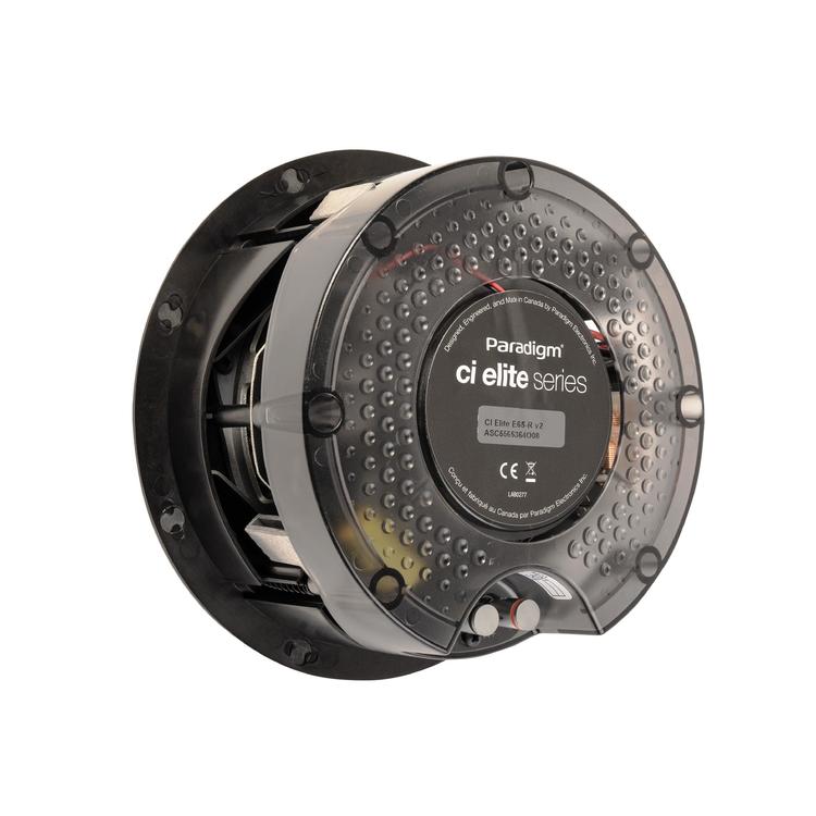 Paradigm CI Elite E65-R V2 | Haut-parleur 6-1/2" encastré - Plafonnier - SHOCK-MOUNT - Noir - Surface blanche prête à peindre - Unité-SONXPLUS Rivière-du-Loup