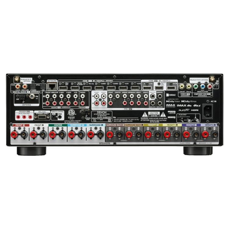 Denon AVRX4800H | Récepteur AV 9.4 canaux - 8K - Auro 3D - Cinéma maison - HEOS - Noir-SONXPLUS Rivière-du-Loup