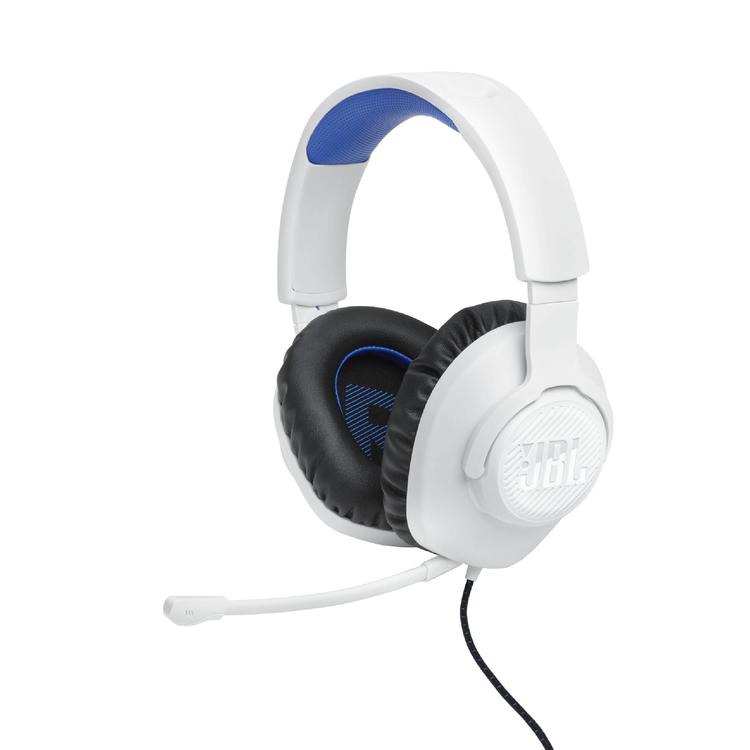 JBL Quantum 100P | Casque de jeu filaire circum-auriculaire - Pour Console Playstation - Blanc/Bleu-SONXPLUS Rivière-du-Loup