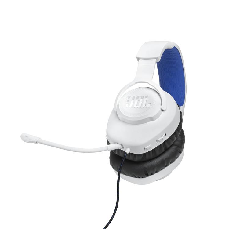 JBL Quantum 100P | Casque de jeu filaire circum-auriculaire - Pour Console Playstation - Blanc/Bleu-SONXPLUS Rivière-du-Loup