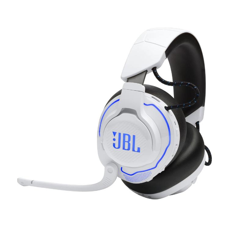 JBL Quantum 910P | Casque de jeu Pro circum-auriculaire - Sans Fil - Pour Console Playstation - Éclairage RGB - Réduction de bruit - Blanc/Bleu-SONXPLUS Rivière-du-Loup