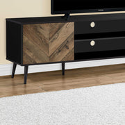 Monarch Specialties I 2781 | Meuble pour téléviseur 72'' - Base noir - Avec 2 portes simili-bois-SONXPLUS Rivière-du-Loup