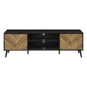Monarch Specialties I 2781 | Meuble pour téléviseur 72'' - Base noir - Avec 2 portes simili-bois-SONXPLUS Rivière-du-Loup