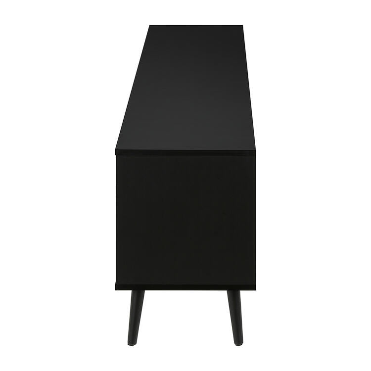 Monarch Specialties I 2781 | Meuble pour téléviseur 72'' - Base noir - Avec 2 portes simili-bois-SONXPLUS Rivière-du-Loup
