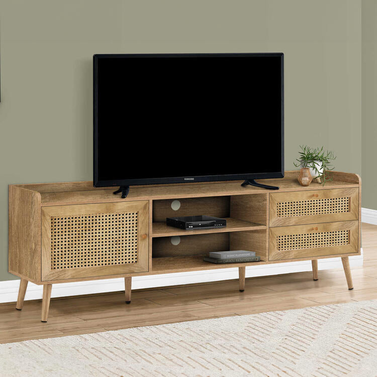 Monarch Specialties I 2723 | Meuble pour téléviseur 72'' - Avec rangement - Noyer-SONXPLUS Rivière-du-Loup