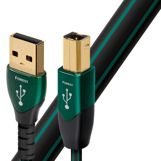 Audioquest Forest | Câble USB A vers USB B - Version USB 2.0 - Conducteur en Argent massif à 0,5% - 0.75 Mètres-Sonxplus Rivière-du-Loup