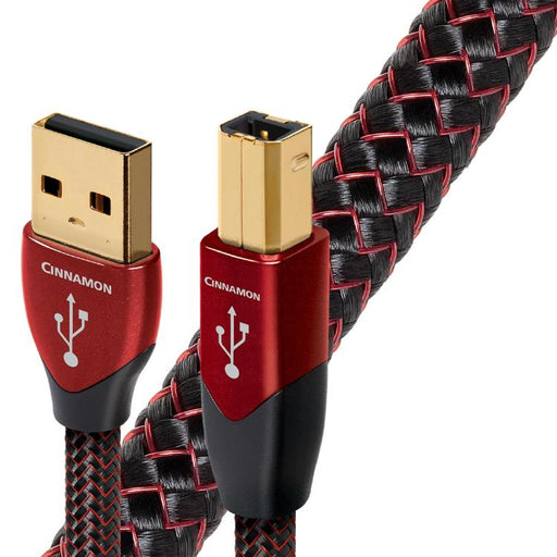 Audioquest Cinnamon | Câble USB A vers USB B - Version USB 2.0 - Conducteur en Argent massif à 1,25% - 0.75 Mètres-SONXPLUS Rivière-du-Loup