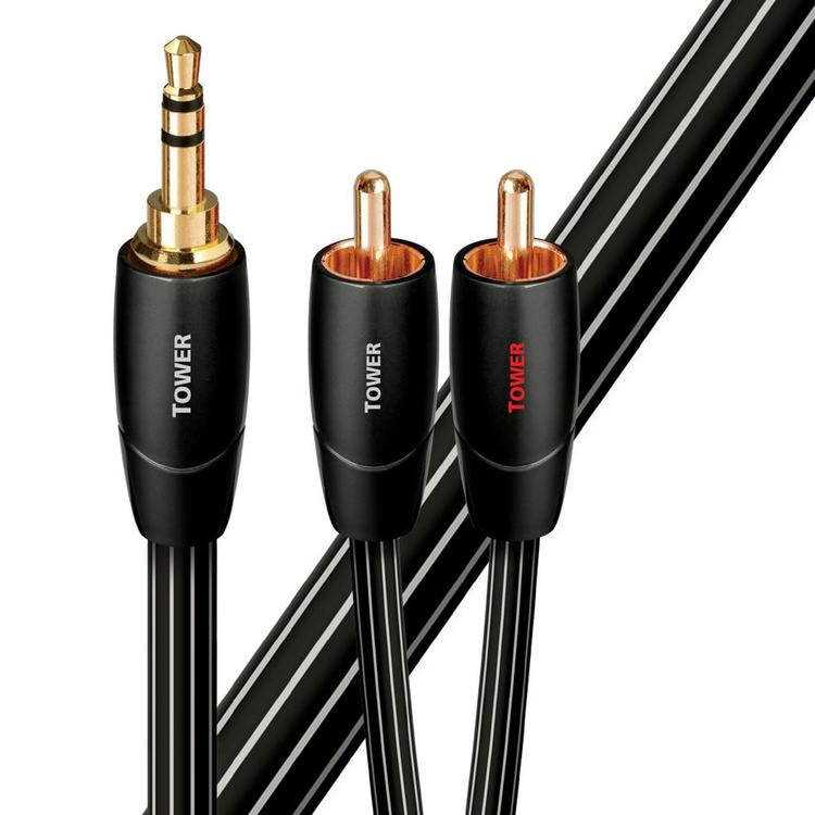 Audioquest Tower | Câbles Jack 3,5mm à RCA - Plaquées Or - 2 Mètres-Sonxplus Rivière-du-Loup