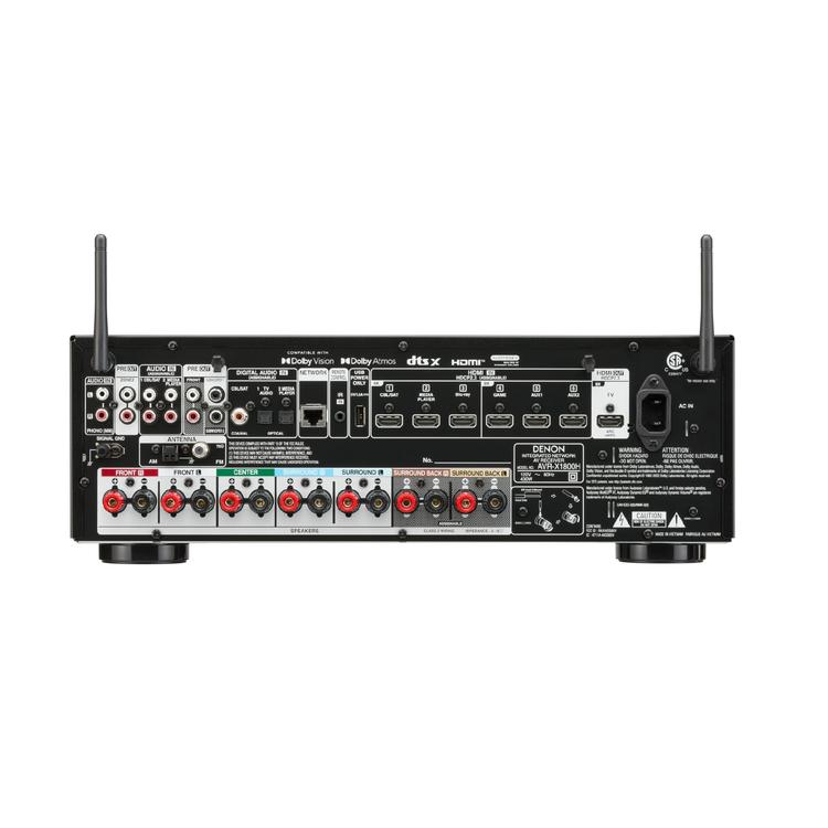 DENON AVR-X1800H | Récepteur AV 7.2 Canaux - Vidéo 8K - Son 3D - Dolby Atmos - DTS:X - Noir-SONXPLUS Rivière-du-Loup