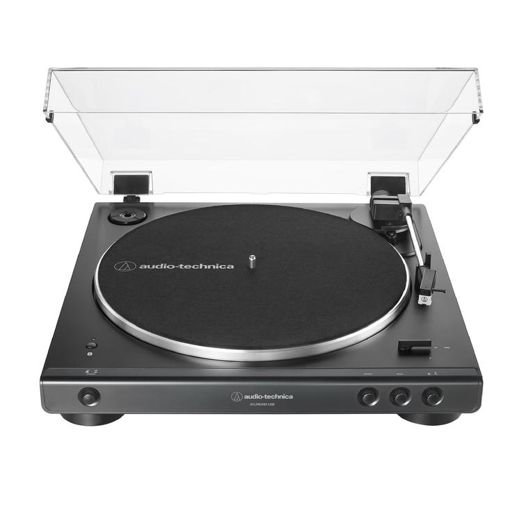 Audio-Technica AT-LP60XBT-USB-BK | Table tournante Stéréo - Entièrement automatique - Entraînement par courroie - USB - Bluetooth - Noir-SONXPLUS Rivière-du-Loup