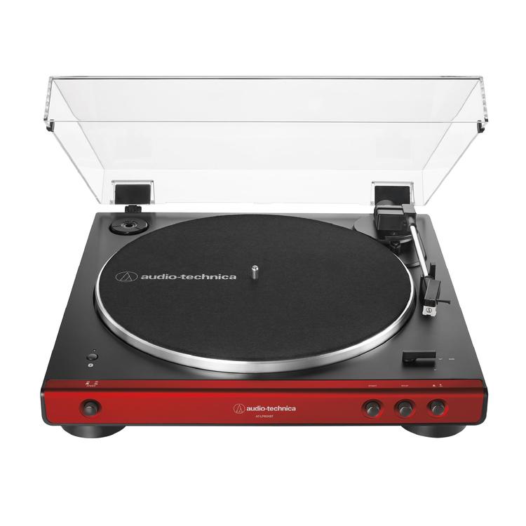 Audio-Technica AT-LP60XBT-RD | Table tournante Stéréo - Sans fil - Bluetooth - Entraînement par courroie - Entièrement automatique - Rouge-SONXPLUS Rivière-du-Loup