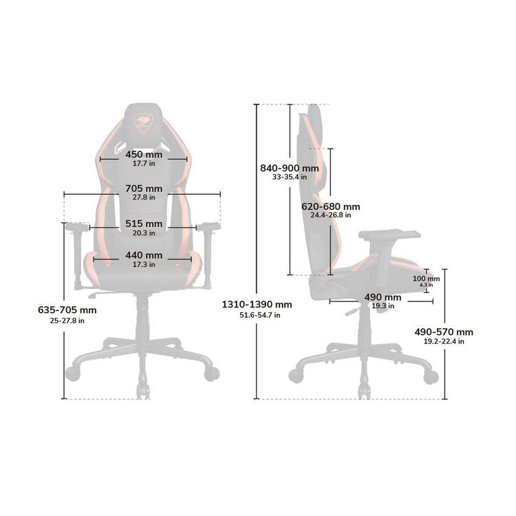 Cougar Hotrod | Chaise de jeu - Dossier multizones - Accoudoir réglable en 3D - Orange-SONXPLUS Rivière-du-Loup
