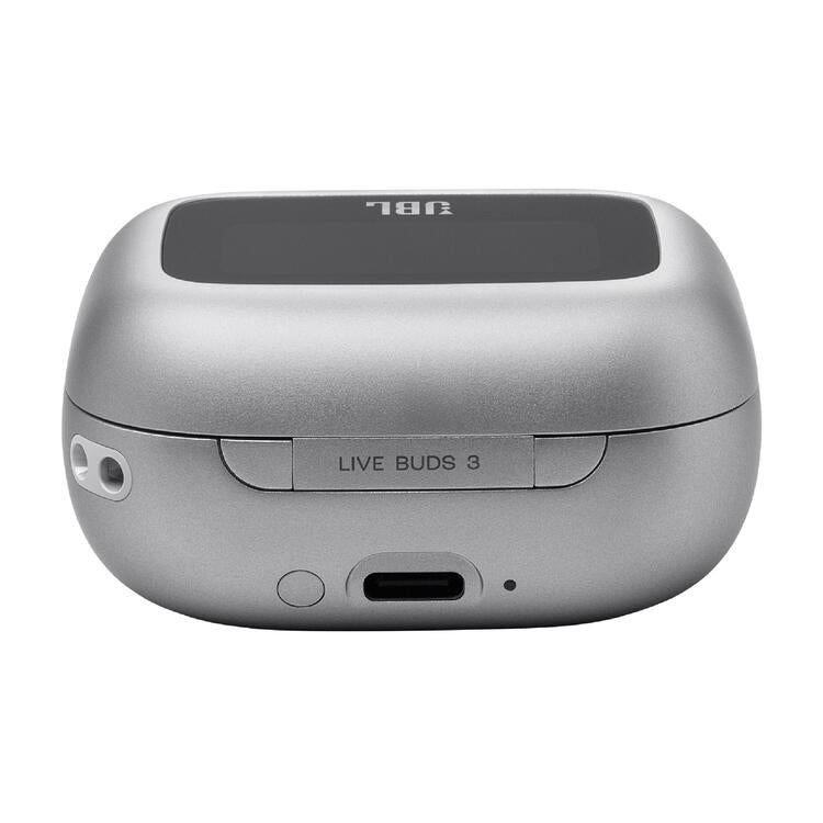 JBL Live Buds 3 | Écouteurs intra-auriculaires - Écran tactile LED 1,45" - Bluetooth - Argent-SONXPLUS Rivière-du-Loup
