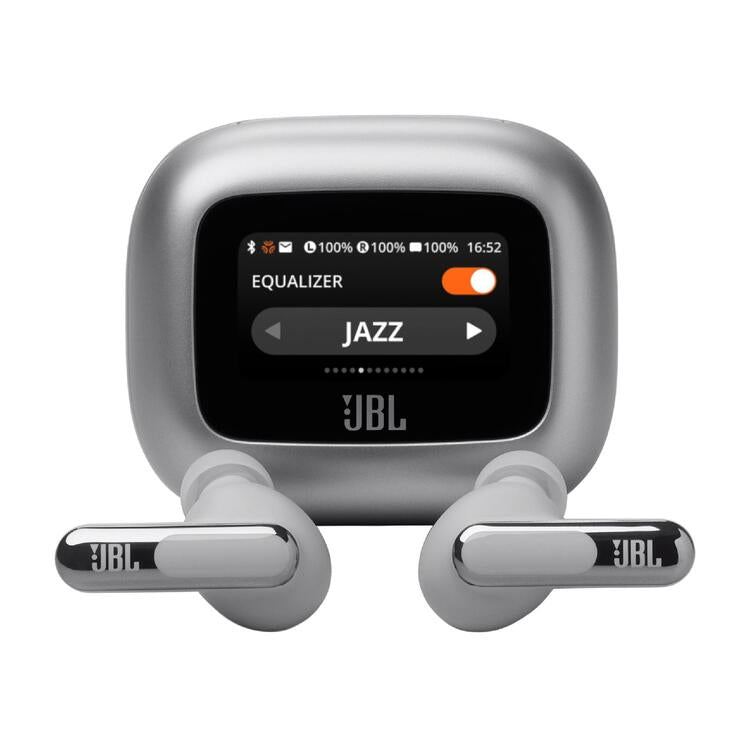 JBL Live Beam 3 | Écouteurs intra-auriculaires - Écran tactile LED 1,45" - Argent-SONXPLUS Rivière-du-Loup