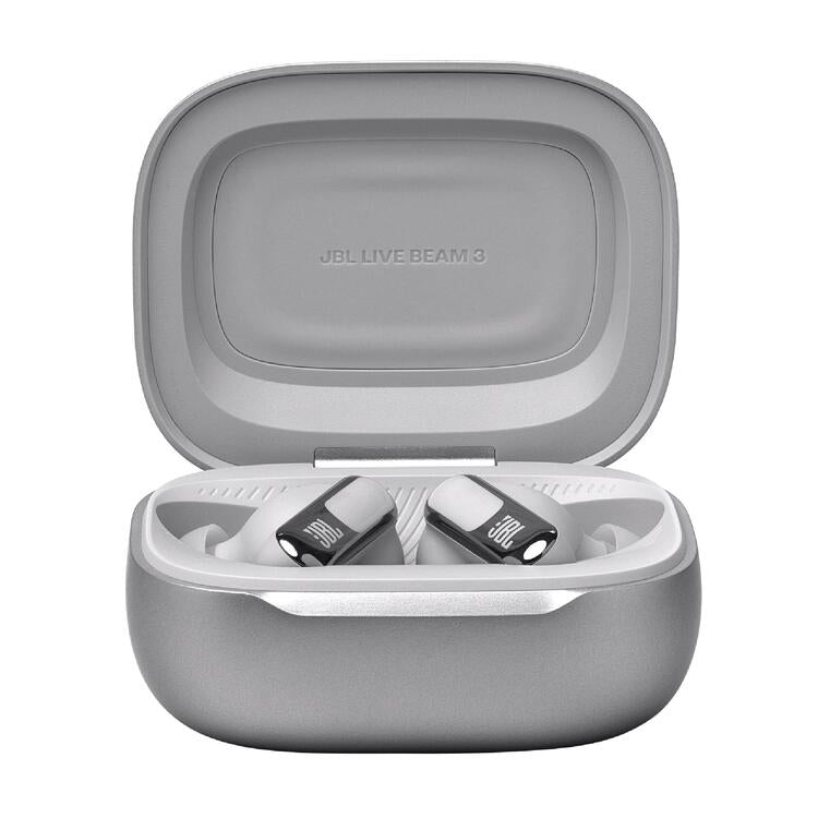 JBL Live Beam 3 | Écouteurs intra-auriculaires - Écran tactile LED 1,45" - Argent-SONXPLUS Rivière-du-Loup