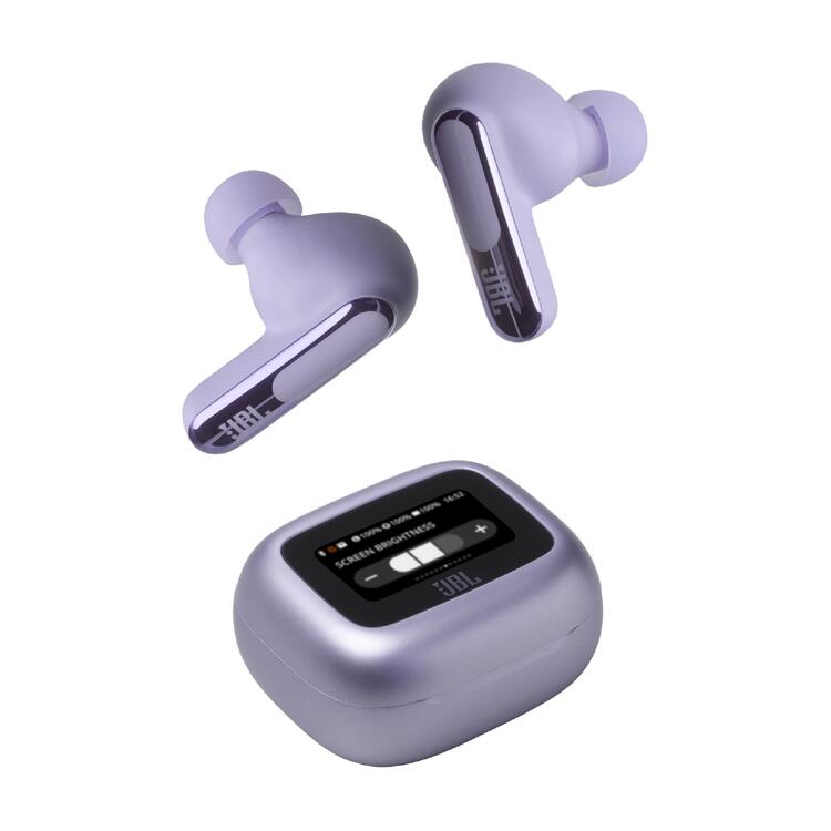 JBL Live Beam 3 | Écouteurs intra-auriculaires - Écran tactile LED 1,45" - Mauve-SONXPLUS Rivière-du-Loup