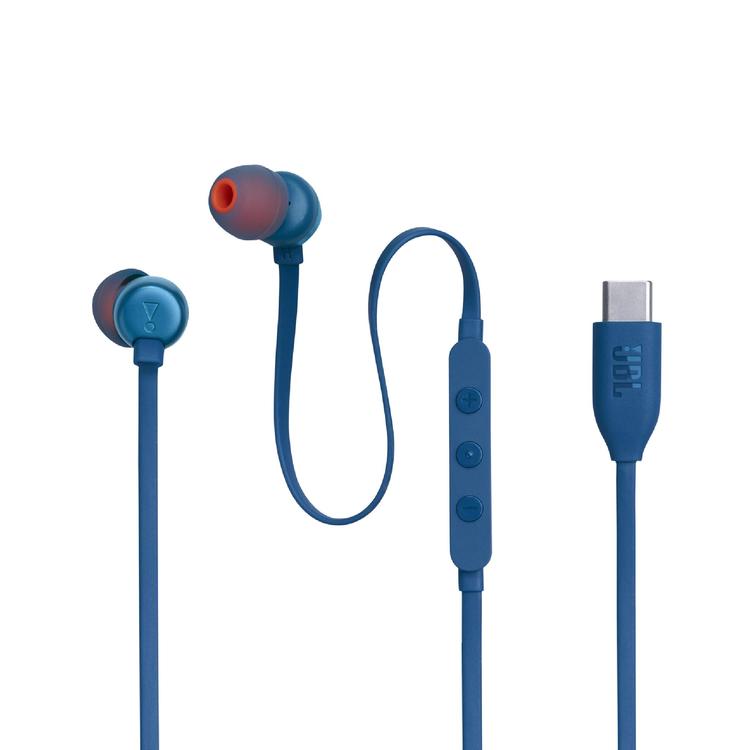 JBL Tune 310C | Écouteurs intra-auriculaires - Filaire - USB-C - Télécommande 3 boutons - Bleu-SONXPLUS Rivière-du-Loup