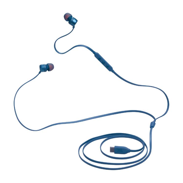 JBL Tune 310C | Écouteurs intra-auriculaires - Filaire - USB-C - Télécommande 3 boutons - Bleu-SONXPLUS Rivière-du-Loup