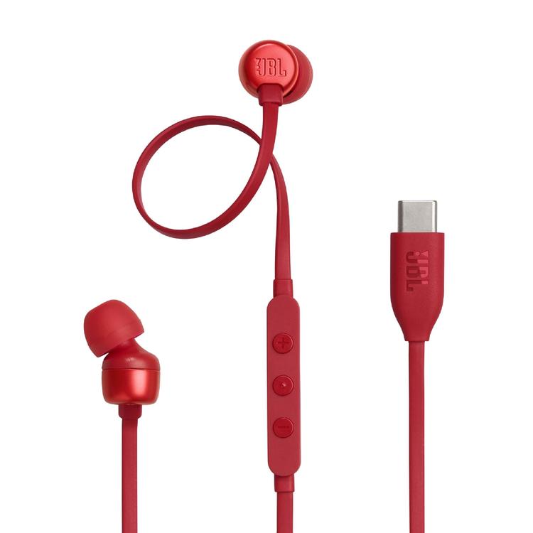 JBL Tune 310C | Écouteurs intra-auriculaires - Filaire - USB-C - Télécommande 3 boutons - Rouge-SONXPLUS Rivière-du-Loup