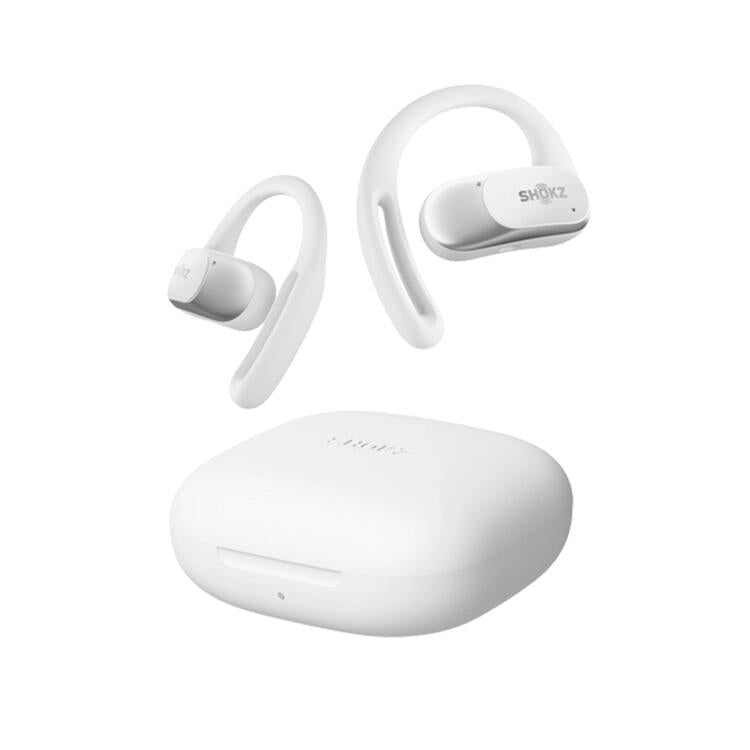 SHOKZ OpenFit Air | Écouteurs conduction osseuse - Jusqu'à 28 heures d'écoute - Bluetooth - Blanc-SONXPLUS Rivière-du-Loup