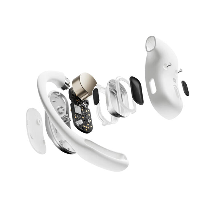 SHOKZ OpenFit Air | Écouteurs conduction osseuse - Jusqu'à 28 heures d'écoute - Bluetooth - Blanc-SONXPLUS Rivière-du-Loup